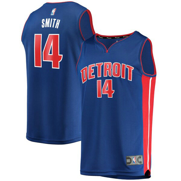 Camiseta Ish Smith 14 Detroit Pistons Icon Edition Azul Hombre